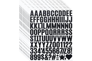 YIKTUNQ Lot de 12 feuilles d'autocollants lettres de l'alphabet pour scrapbooking, bouteille d'eau et sacs en papier Noir 2,5