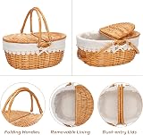 ZORMY Wicker Picnic Basket with Removable Liner Cream view 4