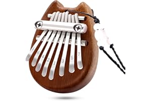 SANBADA Kalimba Thumb Piano, Potable 8 Keys Mbira Finger Piano Musical Instruments Gift for Kid Adult Beginners Professional (Cat)