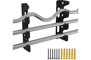 HUWAIGOU Olympic Wall Mounted Barbell Storage Rack Holder Stand Hanger, Wall Mounted Weight Dumbbell Rack for Olympic Barbell, Curl Bar, Commercial or Home Gym Accessory