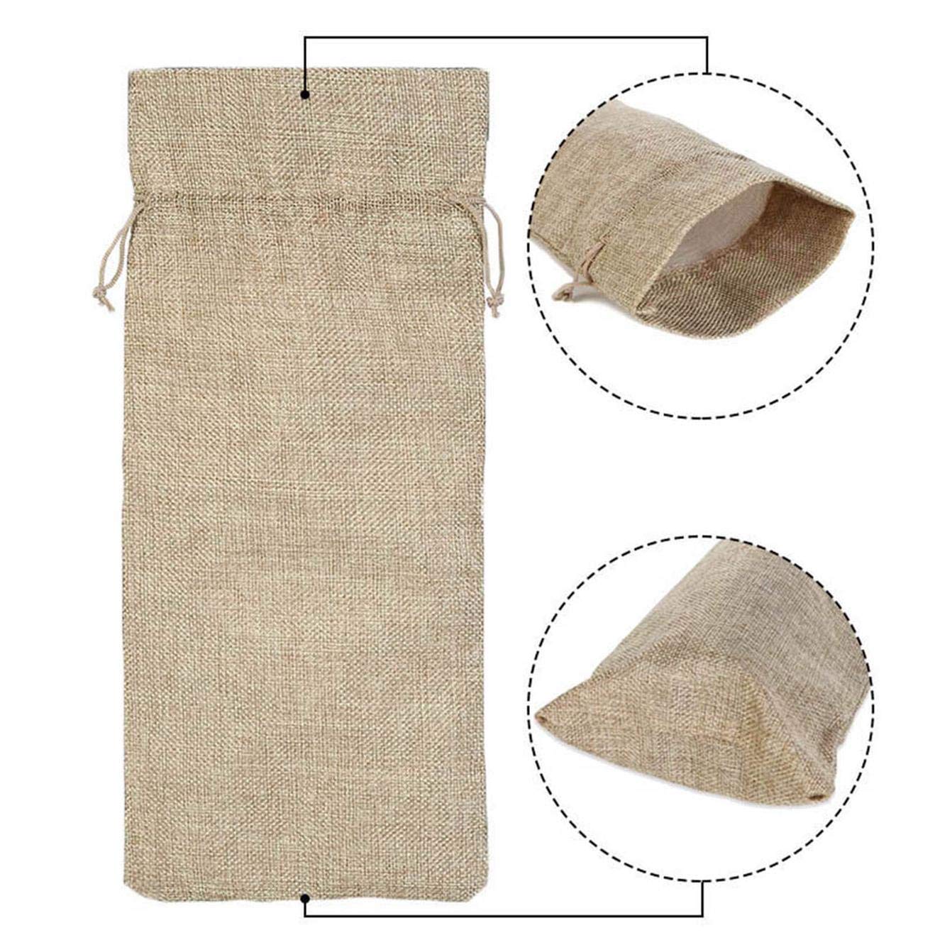 Bolsas para botellas Bolsas de Yute para Vino Lino Natural Bolsa de
