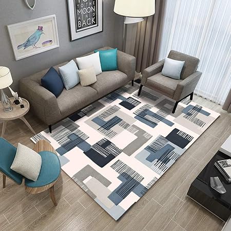 2019 Nouveau Tapis De Salon à Rayures Imprimées En 3d Gris