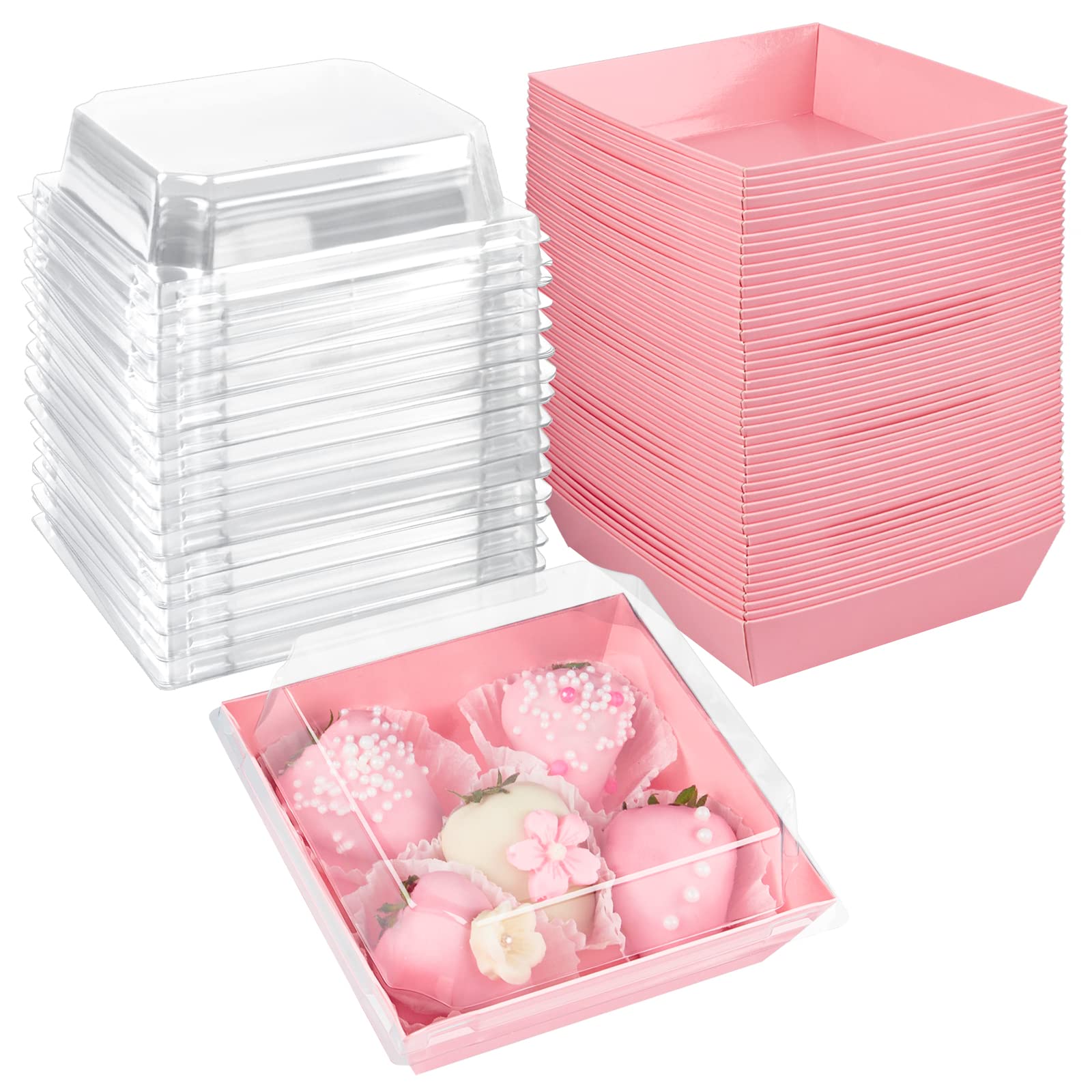Ocmoiy 50 Pack Small Charcuterie Boxes with Clear