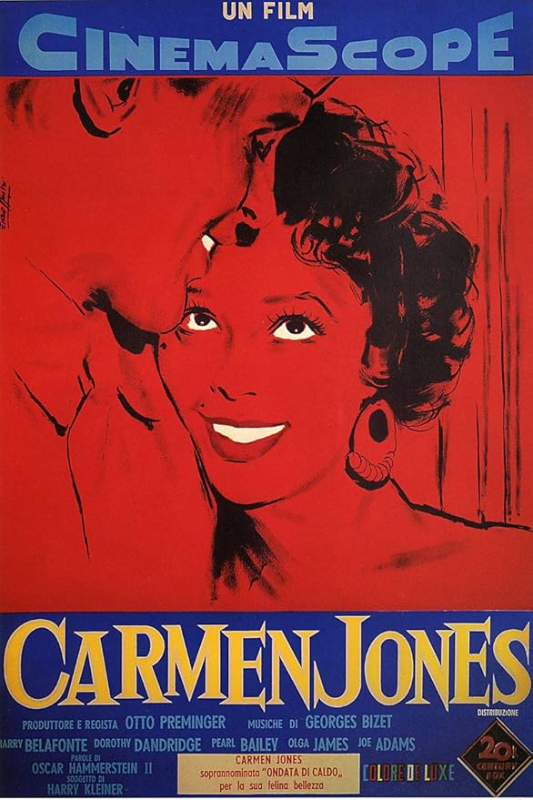Carmen Jones Movie Poster 14x36 Insert Dorothy Dandridge Harry Belafonte Pearl Entertainment Memorabilia 1950 59