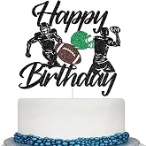 Football Happy Birthday Cake Topper, Rugby Player Birthday Cake Topper, Football Sport Theme Bday Anniversary Party Decorations Glitter