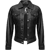 UrbanFocal Vintage Style Real Lambskin Outwear Jackets For Womens - Stylish Turn Down Collar Casual Leather Jacket Women