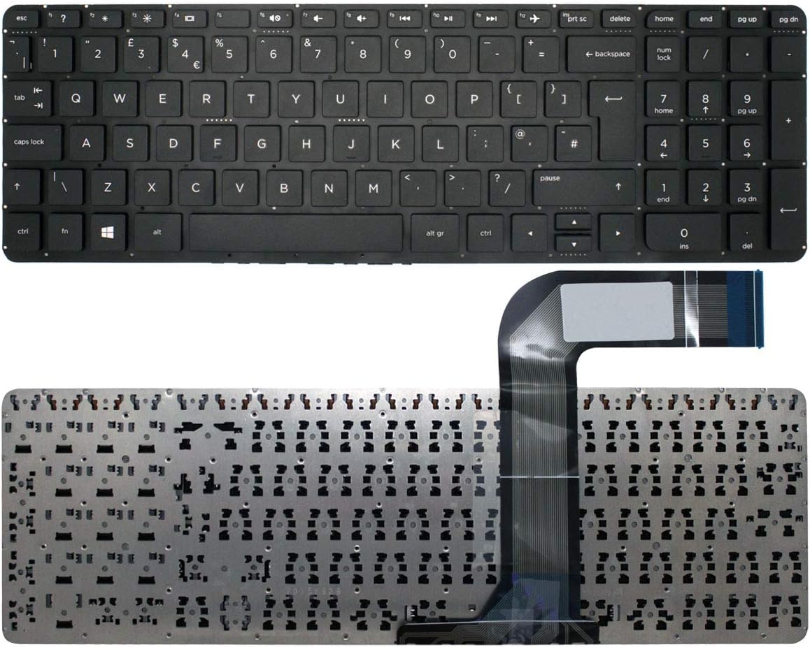AJPARTS UK New Replacement For HP Pavilion 15-P 17-F UK Black Keyboard UK Layout