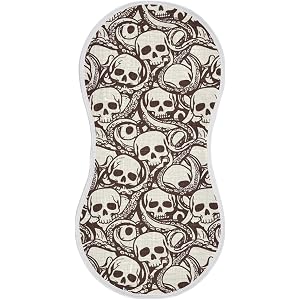 Joko Ivery Gothic Skulls 1 Piece Muslin Baby Burp Cloth for Boys Girls 100% Cotton Burpy Cloth Bib Rag with 4 Absorbent Layer