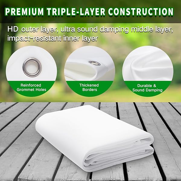 DURBLES GOLF SIMULATOR IMPACT SCREEN – PREMIUM TRIPLE LAYER LAUNCH MONITOR PROJECTOR WITH HD VISUALS FOR INDOOR PRACTICE, ENCLOSURE AND NET – HITTING SCREEN WITH GROMMETS & BUNGEE CORDS