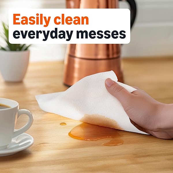 AMAZON BASICS 2-PLY FLEX-SHEETS PAPER TOWELS, 2 BASICS ROLLS = 6 REGULAR ROLLS, EVERYDAY VALUE WITH 150 SHEETS PER ROLL, PACKAGING MAY VARY