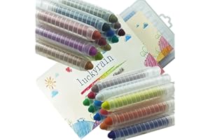 luckyrain Non-toxic Dustless Chalk with Holder for Kids Washable Chalk Art Tool for Blackboard Toddlers Art Play,24PCS