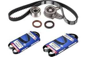 MPLUS OE SOLUTION AUTOPARTS MPLUS Timing Belt Kit & Serpentine Belt Fits for 2001-2011 for Hyundai Accent 1.6L 1599CC l4 Gas DOHC Naturally Aspirated, 2006-2011 for Kia Rio 1.6L 1599CC l4 Gas DOHC Naturally Aspirated