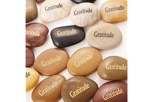50PCS Gratitude RockImpact Gratitude Rocks Bulk Engraved Rocks Inspirational Stones Prayer Gifts Zen Chakra Worry Stones Motivation Encouragement Rocks Wholesale Gratitude Stones, 2"-3"each