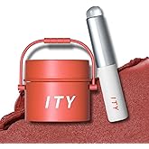ITY Velvet Matte Finish Lip Stain-Mousse Textured Pudding Pot Lip Clay with Brush, Nude Shade, Dual-Use as Lipstick and Blush, Conceals Lip Lines, Rich Pigment, 0.21 oz (6g) in Papaya Dream