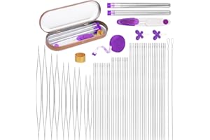 GarfxG 60 PCS Beading Needles Set with Collapsible Big Eye Needles, Twisted Wire Seed Needles, Straight Beading Needles and Threaders, Thimble, Scissors, Measure Tools in Storage Box