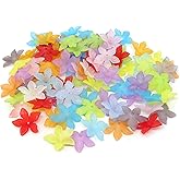 Honbay 100PCS 29mm Assorted Color Acrylic Beads Frosted Lily Flower Beads