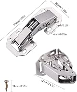 Bohaner 10 Pack Soft Close Cabinet Hinges Full Overlay Kitchen Cupboard 80 view 2