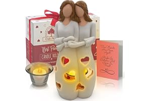 OAKIWAY Sisters for Mom | Candle Holder Statue with Flickering LED Candle | Mothers Day, Friendship Bday, Bestie, BFF Christmas Unique Present for Her