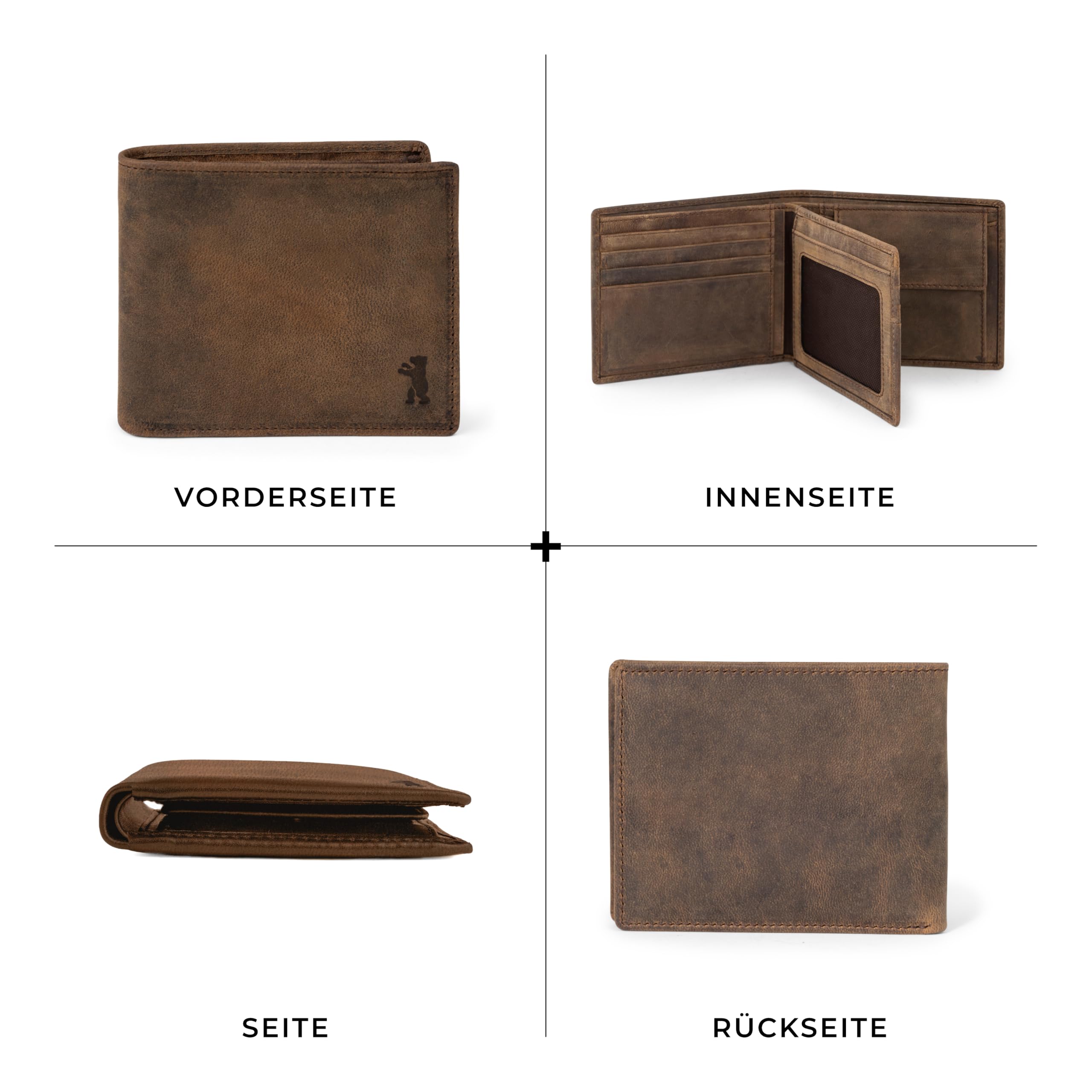 Berliner Bags Vintage Geldbörse, Portmonee aus Leder, Geldbeutel mit TÜV-geprüftem RFID-Schutz, für Herren - Braun 6