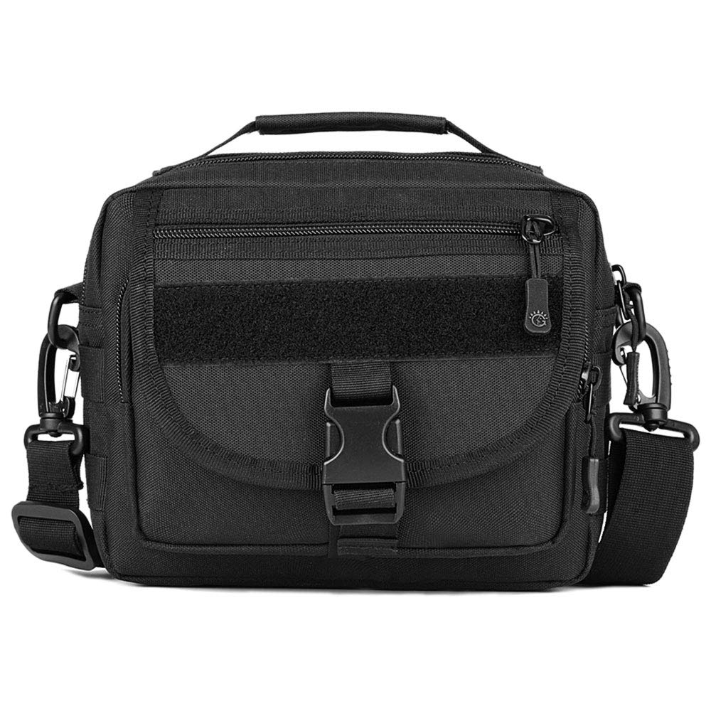 HUNTVP Messenger Bag Tactical Cross Body Bag Men Military Shoulder Bags Laptop Pack for Men Women Work Travelling Camping Hiking Outdoor (Black/Brown/Grey/Green)