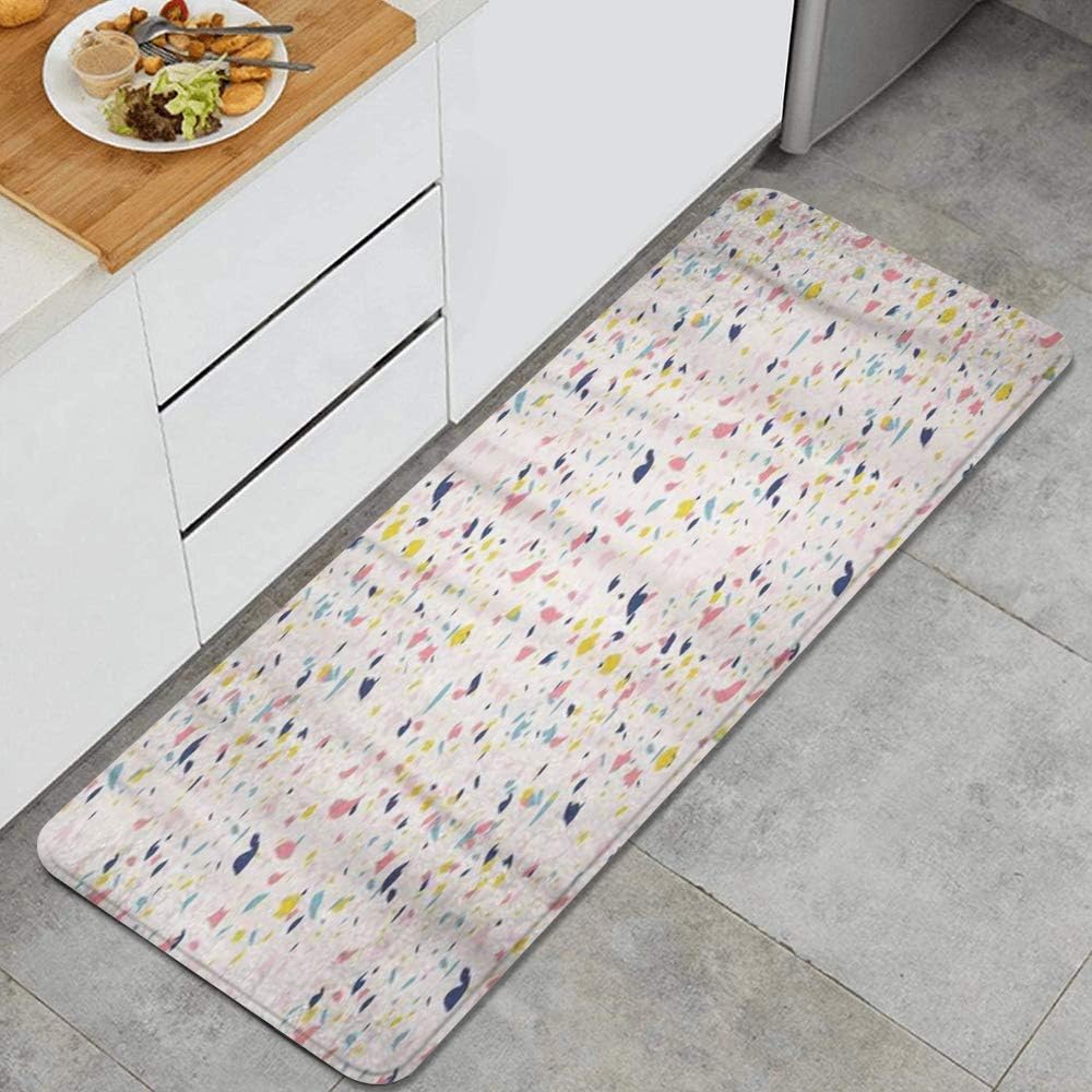 PANILUR Kitchen Mats Non slip Mats Doormats,Confetti Terrazzo Inspired
