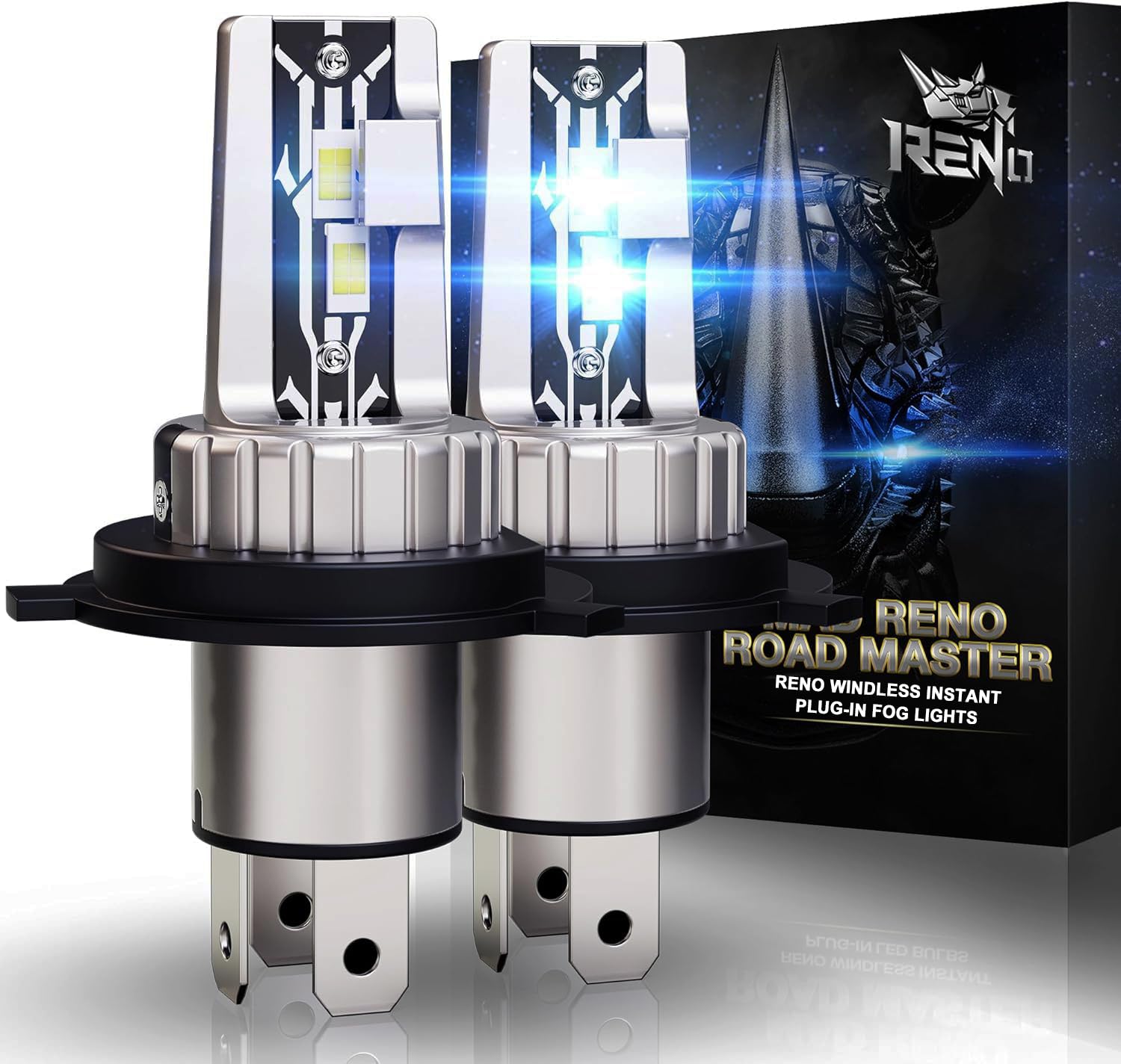 RENO H4 Bulbs, 9003 H4 Fog Lights Fanless In Line