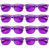 Pibupibu 8 Pack Colorful Sunglasses Bulk, Neon Colors Party Favor Supplies Unisex Sunglasses