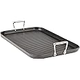All-Clad HA1 Hard Anodized Nonstick Grill/Griddle Pan 13x20 Inch Oven Broiler Safe 500F Pots and Pans, Cookware Black