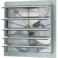 Turitrade 12" Wall Mounted Shutter Exhaust Fan With Power Cord – 1800 CFM, Silver