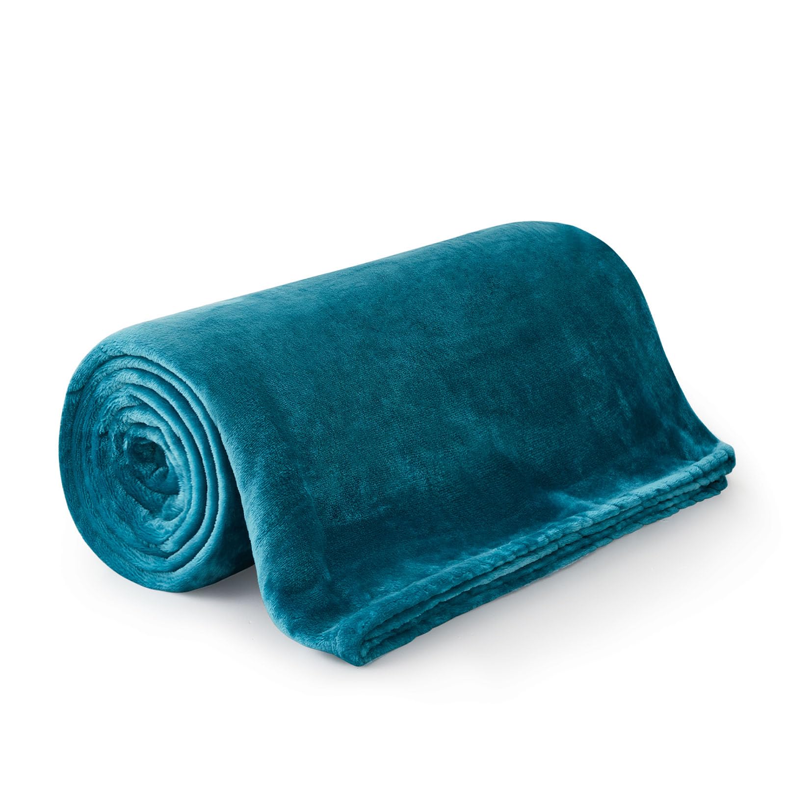 MOONLIGHT20015 Fleece Throw Blanket for Sofa - Soft Cosy Fluffy Blankets for Bed, 400 GSM Silk Touch Warm Single Throws for Audlts, Teal, 130x150 cm