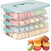 HFYZZ 4-Layer Stackable Cookie Airtight Storage Containers with Lids, Portable Plastic Cookie Storage Case Snack Containers for Desserts, Cupcakes, Snacks, Dumplings, Fruit