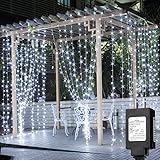 Solhice LED Curtain Lights Outdoor 30ft x10ft Cool