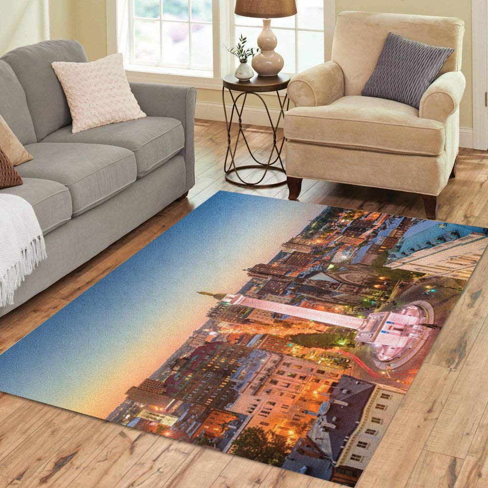 Pinbeam Area Rug Baltimore Maryland USA Cityscape at Mt Vernon Home Decor Floor Rug 3' x 5' Carpet