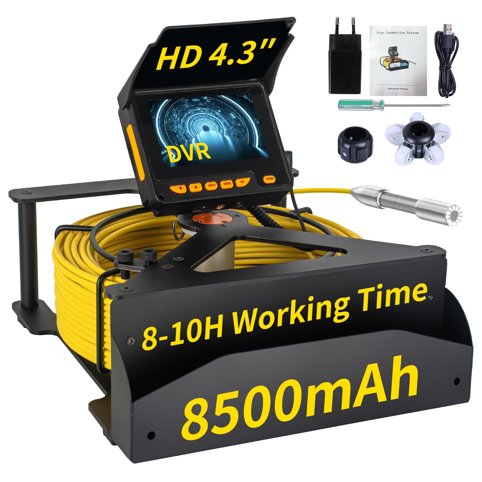 Photo 1 of Sewer Camera 100FT,4.3" HD Screen,SYANSPAN 23mm Endoscope Camera with Light,16GB DVR, Portable Drain Camera with 8500mAh Battery,Ideal for Plumbers and Homeowners