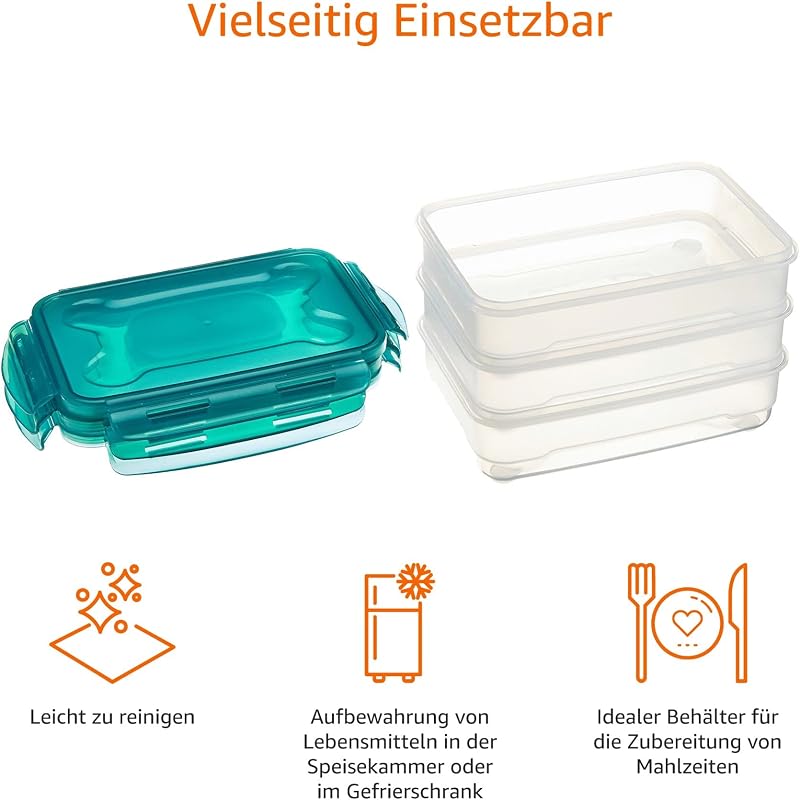 Gefrierdosen mit Deckel, luftdicht, auslaufsicher, 3er-Set, 1,2l, farblos