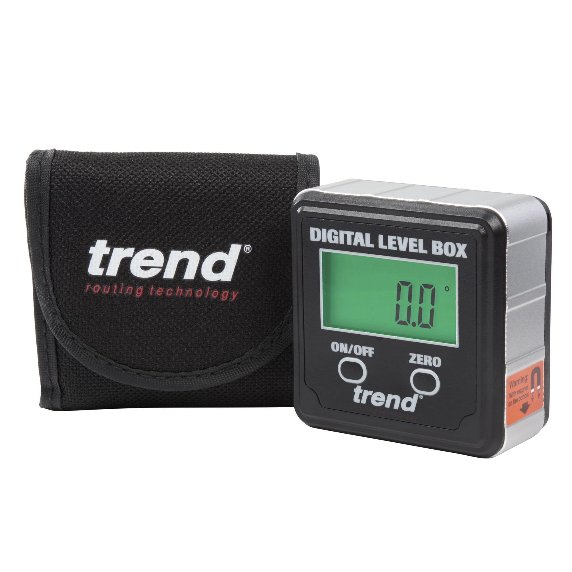 Trend Digital Level Box and Angle Finder (Magnetic Base & LCD Display) for Woodworking and Accurate Table/Miter Saw Angle Setting, Black, DLB