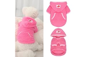 FURRYMONG Fleece Dog Sweater Hoodie Sweatshirts Warm Fuzzy Velvet Sweaters Dog Winter Clothes for Small Dogs Girl & Boy