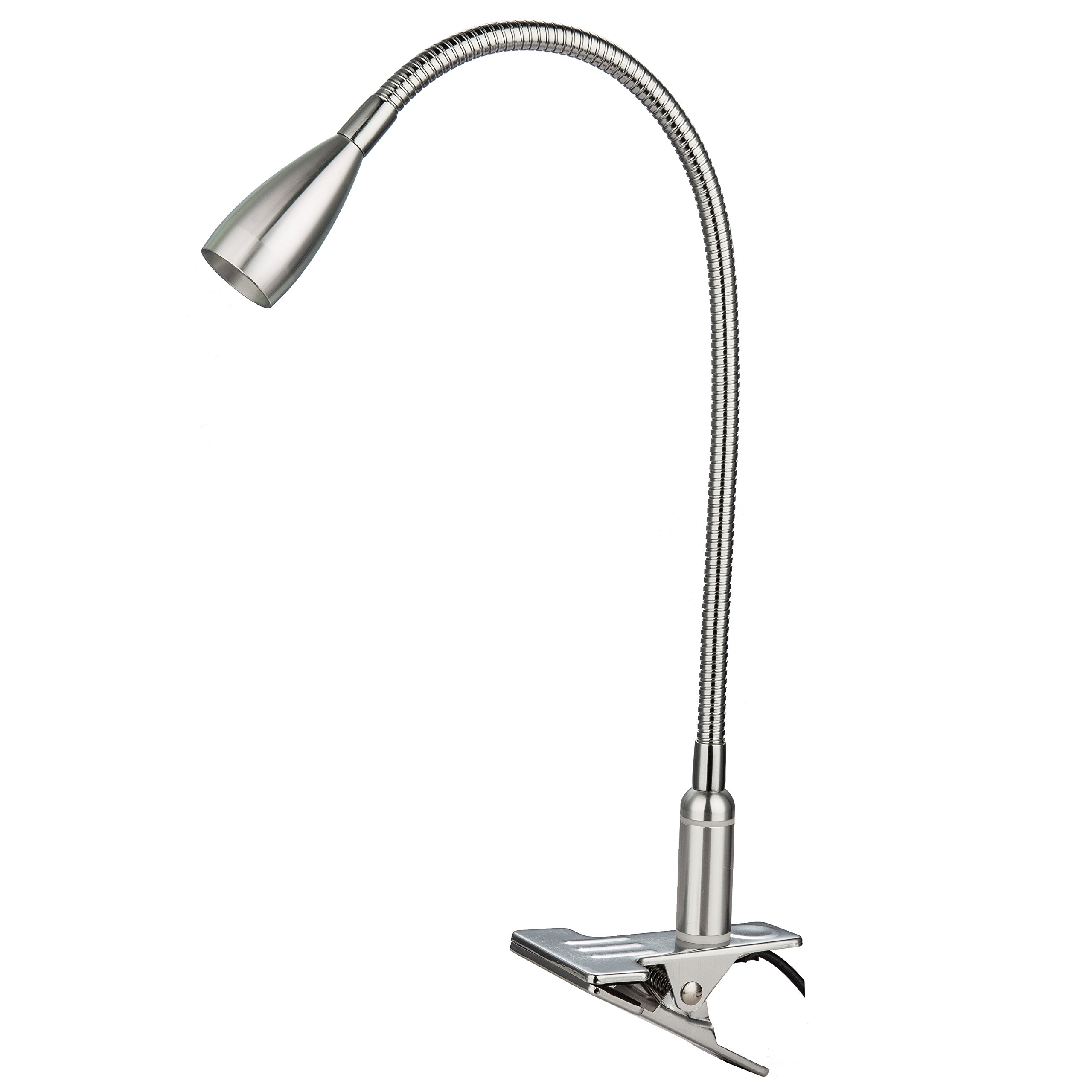 Meanyee 3W LED Clip On Desk Lights/Clip On Reading Lamp Touch Switch dimmable Adjustable Book Light, Clamp on Table for Reading Lamp Bedside lamp Nigh Lights with Plug in Cord (Warm White 3000-3200K)