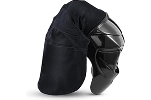 Jecery Welding Helmet Cover FR Cotton Welding Helmet Extended Headcover with Press Fit Seal Full Protection Hood Accessories Head Cover Compatible with Most Helmets(Black)