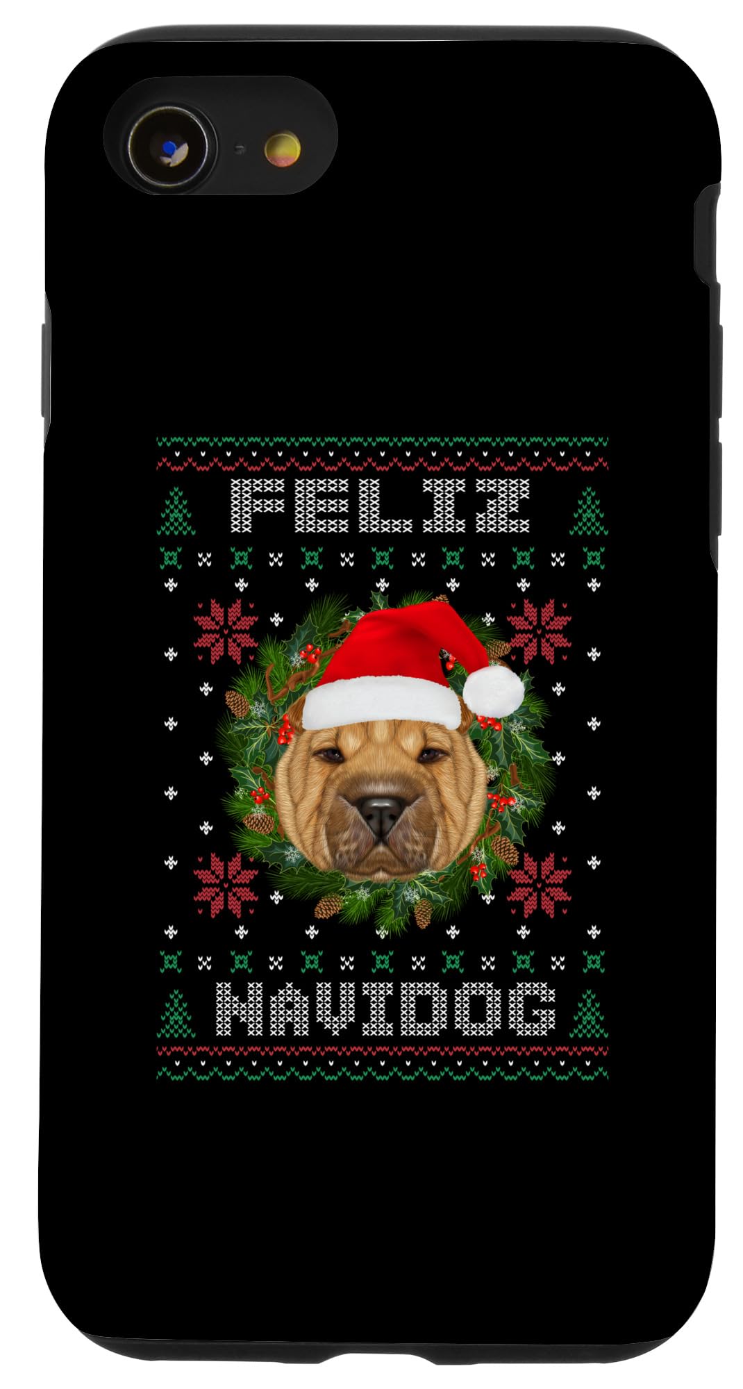iPhone SE (2020) / 7 / 8 Feliz Navidog Shar Pei Dog Santa Funny Ugly Christmas Case