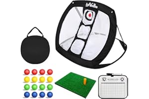 LONGCHAO Golf Chipping Net Pop Up - Backyard/Indoor Practice Net with Hitting Mat, Ideal for Short Game & Accuracy Practice