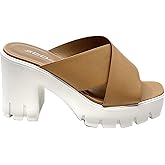 Soda Women's Slip On Chunky Heel Platform Sandal