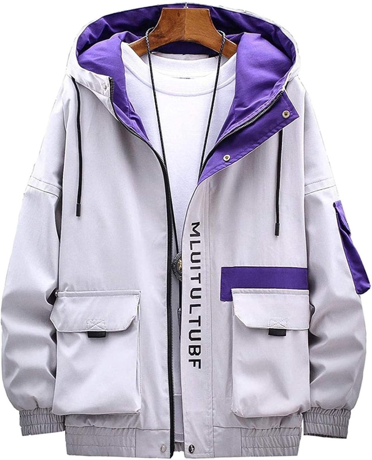 Spring Autumn Japanese Streetwear Jackets Men Loose Hooded Mens Cargo
