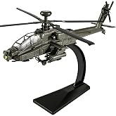 OANMYJJO Apache Helicopter AH-64 Apache Military Model Airplanes for Adults | Die Cast Apache Helicopter, Military Airplanes Metal Model With Stand, Collect Army Gift for Air Force Birthday