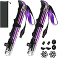 HUGSEE Trekking Poles Collapsible Hiking Poles for Women Men Upgraded Thickened Aluminum Alloy Walking Poles Folding Walking Sticks