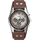 Fossil Men's Coachman Quartz Stainless Steel and Leather Chronograph Watch
