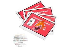 Deccer Mahjong Cards 2024 Large Size Print 4PCS Mah Jong Scorecard Card - Official Standard Hands and Rules (Large Red)