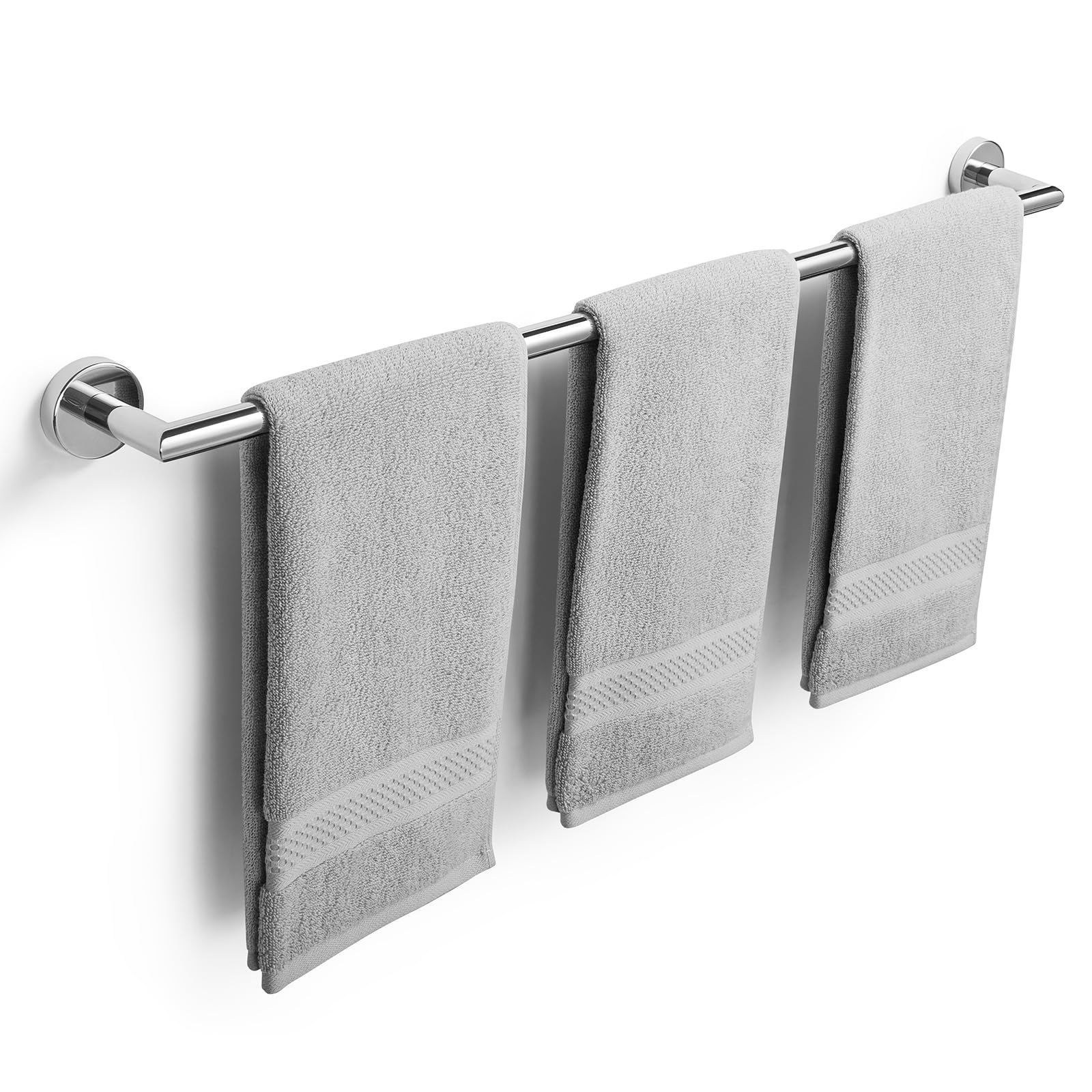 Photo 1 of Bath Towel Bar 30 Inch Towel Rack for Bathroom Wall Mounted Bath Towel Holder Modern Towel Rods Chrome Towel Hanger Bathroom Accessories Towel Rails Stainless Steel Single Towel Bars Polished Chrome