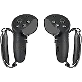 Globular Cluster Silicone Grips for Meta Quest Pro Controllers - Come with PU Leather Cushion Pad - More Comfortable (Black)