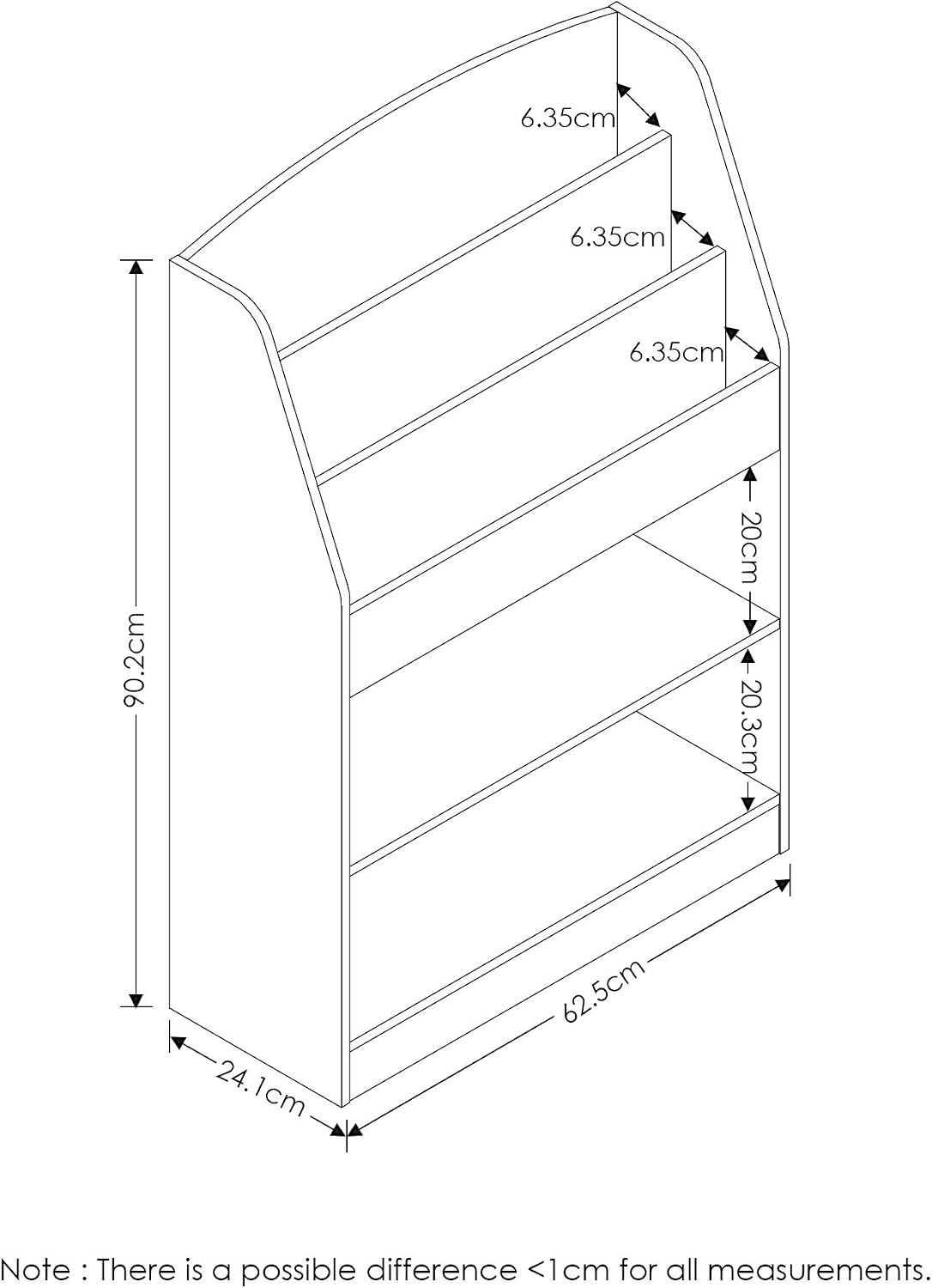Furinno Lova Magazine/Bookshelf with Storage, Pink, 2-Tier with Magazine shelf - Image 3